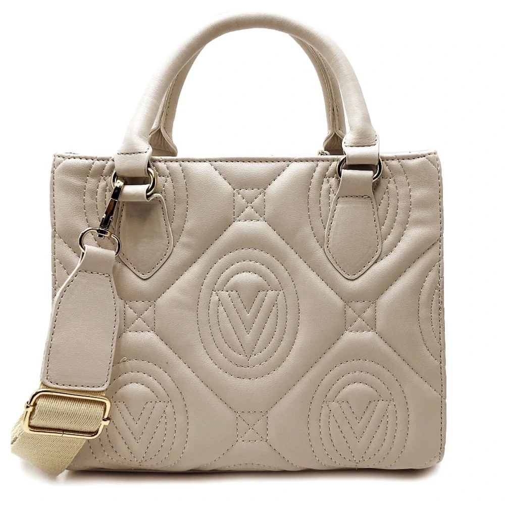 Valentino Orlandi |‎ NEW Quilted Leather Logo Satchel Crossbody Bag (V-2012)